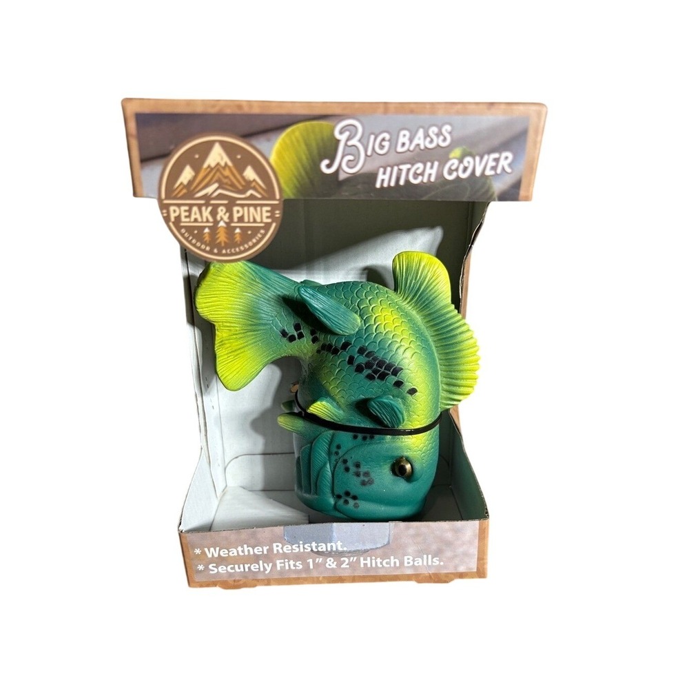 Peak & Pine Green Big Bass Hitch Cover Father's Day GIFT NIB